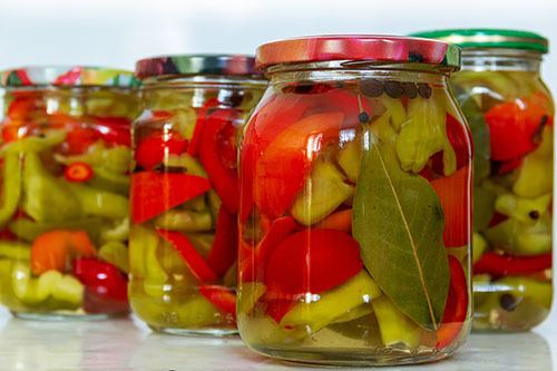 preserves, canned peppers, canning, bottled peppers